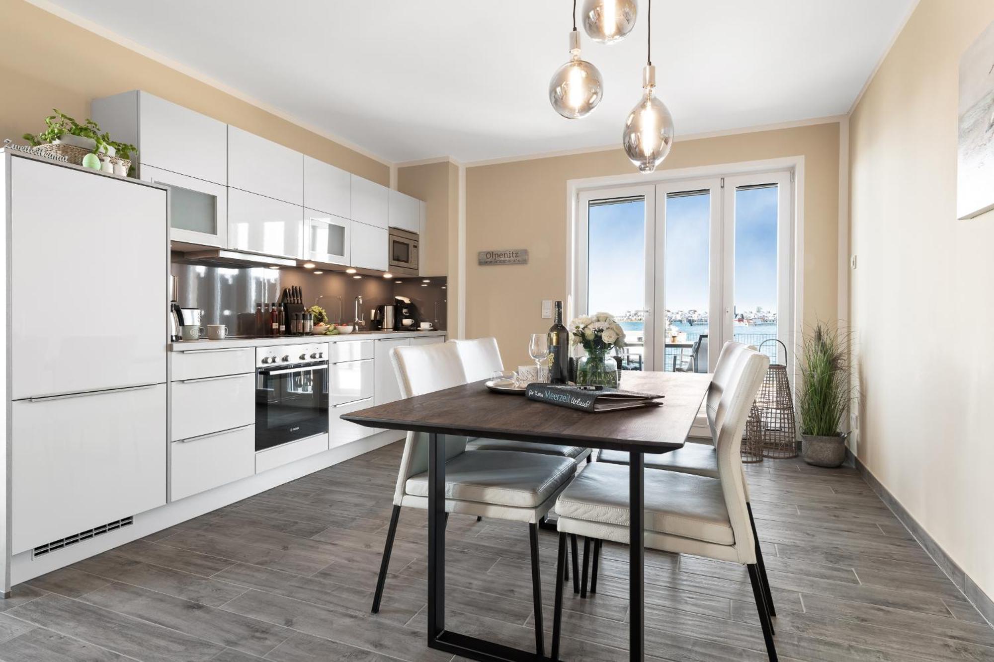Zweite Heimat- Eg, Infrarotsauna, Grosse Dusche, Terrasse, Blick Auf Das Hafenbecken Olpenitz Esterno foto